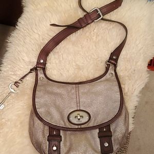 Fossil crossbody sparkle leather purse